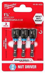 Milwaukee SHOCKWAVE 49-66-4525 Impact Nut Driver, 3/8 in Drive, Hex Drive, 1-7/8 in L, 1/4 in L Shank, Hex Shank