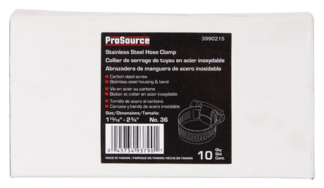 ProSource HCRAN36 Interlocked Hose Clamp, Stainless Steel, Stainless Steel, Pack of 10