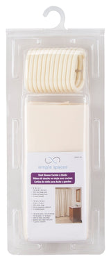 Simple Spaces SD-626BG-3L Shower Curtain, PVC/Vinyl, Beige, Beige