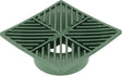 NDS 05 Drain Grate, 6 in Dia, 5.88 in L, 5.88 in W, Square, 1/4 in Grate Opening, HDPE, Green, ADA Compliant