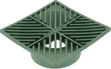 NDS 05 Drain Grate, 6 in Dia, 5.88 in L, 5.88 in W, Square, 1/4 in Grate Opening, HDPE, Green, ADA Compliant