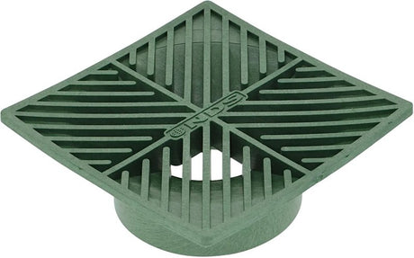 NDS 05 Drain Grate, 6 in Dia, 5.88 in L, 5.88 in W, Square, 1/4 in Grate Opening, HDPE, Green, ADA Compliant