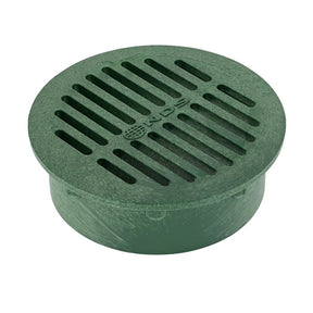NDS 50 Drop-In Grate, 6 in Dia, 6-3/4 in L, 6-3/4 in W, Round, HDPE, Green