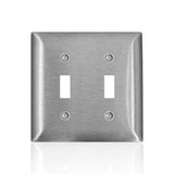 Leviton C-Series Satin Silver 2 gang Stainless Steel Toggle Wall Plate 1 pk