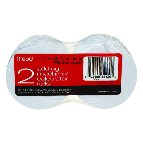 Mead Calculator Paper 2-1/4 in. W X 126 ft. L 1 ply, Pack of 12