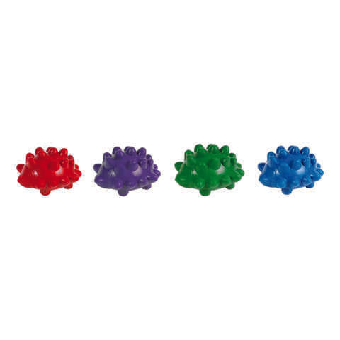 Chomper Assorted Rubber Hedgehog Squeaker Dog Toy Large 4 pk