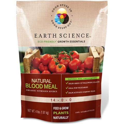 Earth Science Growth Essentials Organic Blood Meal Soil Amendment 400 sq ft 4 lb, Pack of 6
