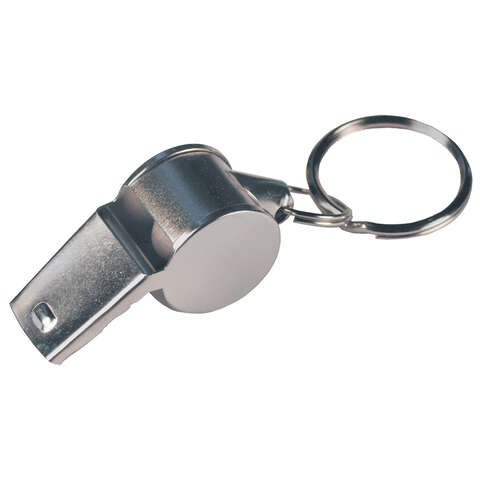HILLMAN Metal/Plastic Silver Whistle Keychain, Pack of 5