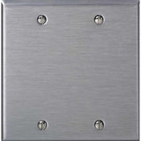 Leviton C-Series Stainless Steel 2 gang Metal Blank Wall Plate 1 pk