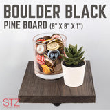 8 in. W X 8 in. D Black Wood Boulder Shelf Kit 1 pk