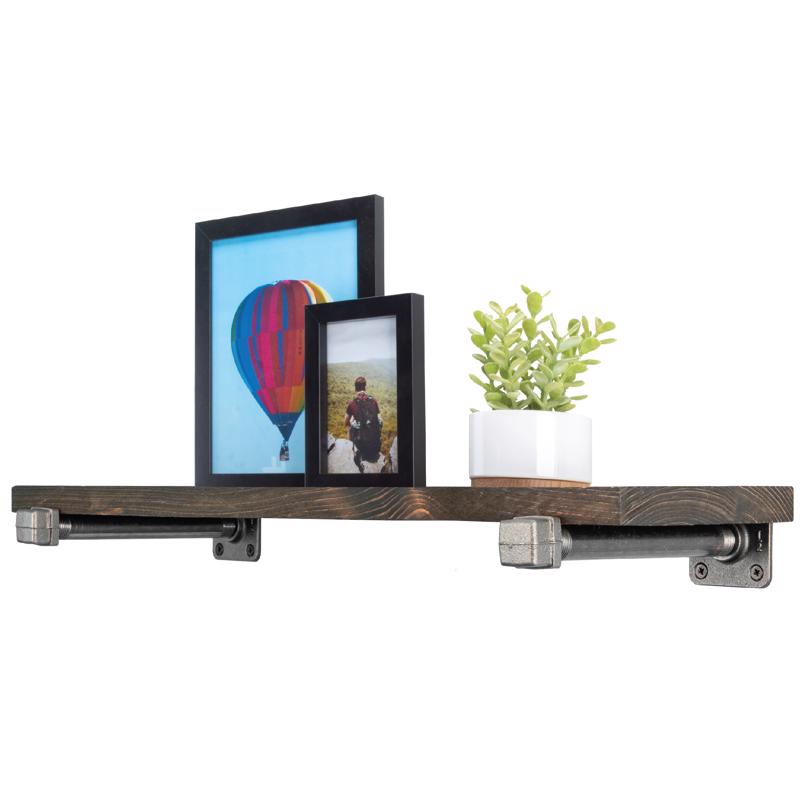 24 in. W X 24 in. D Black Wood Boulder Shelf Kit 1 pk