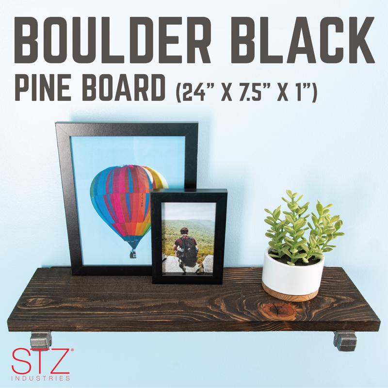 24 in. W X 24 in. D Black Wood Boulder Shelf Kit 1 pk