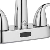 Homewerks Chrome Motion Sensing Modern Centerset Bathroom Sink Faucet 4 in.