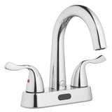 Homewerks Chrome Motion Sensing Modern Centerset Bathroom Sink Faucet 4 in.