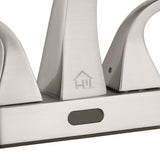 Homewerks Brushed Nickel Motion Sensing Modern Centerset Bathroom Sink Faucet 4 in.