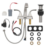 Homewerks Brushed Nickel Motion Sensing Modern Centerset Bathroom Sink Faucet 4 in.