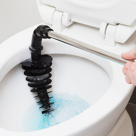 ToiletShroom Toilet Plunger with Holder 21 in. L X 3 in. D