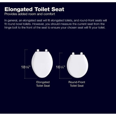 Kohler Cachet Slow Close Elongated White Plastic Toilet Seat