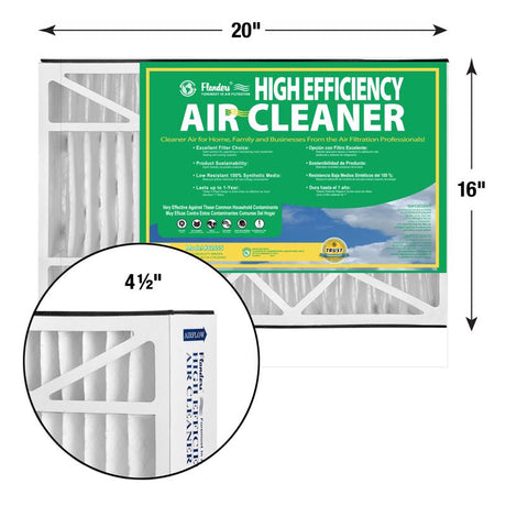 Flanders 16 in. W X 20 in. H X 4-1/2 in. Synthetic 8 MERV Pleated Air Filter 1 pk, Pack of 2