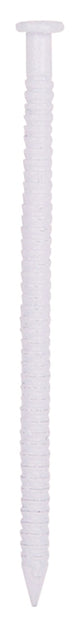 ProSource NTP-162-PS Panel Nail, 15D, 1-5/8 in L, Steel, Painted, Flat Head, Ring Shank, White, Pack of 4