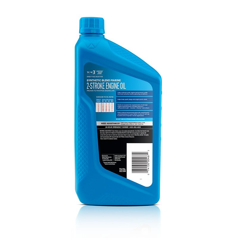 Valvoline 822386 Engine Oil, TC-W3, 1 qt, Bottle, Pack of 6