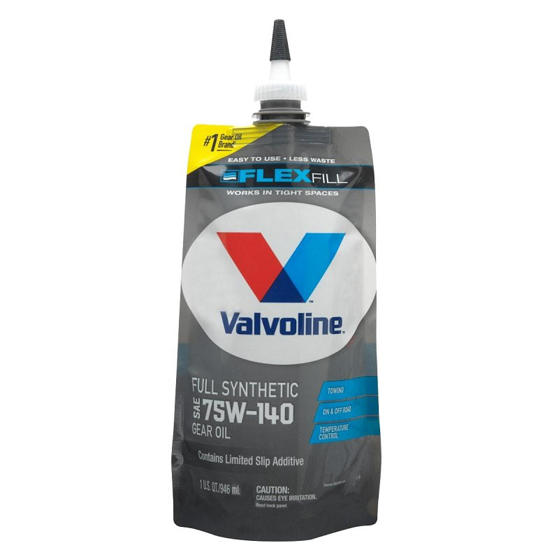 Valvoline FlexFill 889787 Advanced Full Synthetic Gear Oil, 75W-140, 1 qt Pouch, Pack of 4