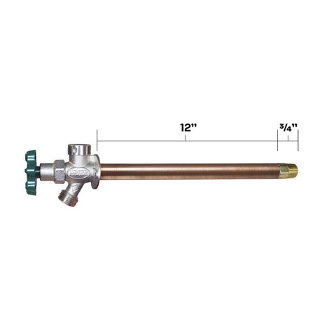 Prier 1/2 in. MPT in. X 1/2 in. Sweat Anti-Siphon Brass Freezeless Wall Hydrant