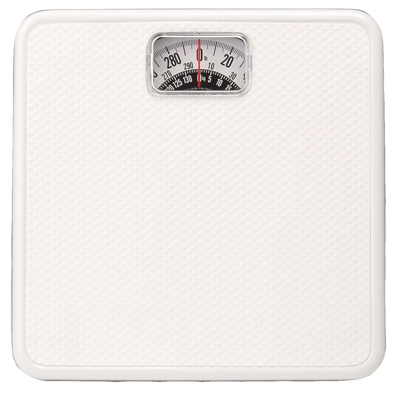 Taylor 20004014EXP Bathroom Scale, 300 lb, Analog Display, Steel Housing Material, White, 10-1/2 in OAW, 10-1/4 in OAD