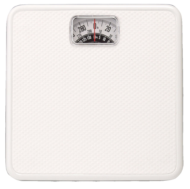 Taylor 20004014EXP Bathroom Scale, 300 lb, Analog Display, Steel Housing Material, White, 10-1/2 in OAW, 10-1/4 in OAD
