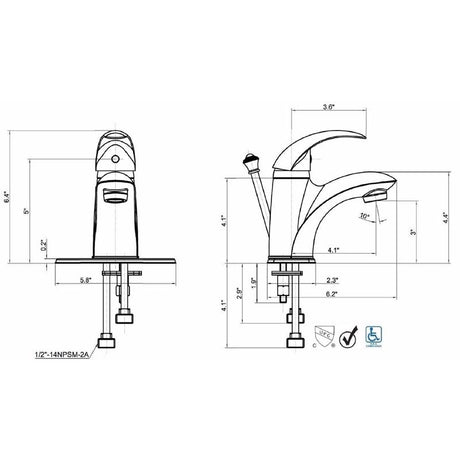Ultra Faucets Oil Rubbed Bronze Traditional Single-Handle Bathroom Sink Faucet 4 in.