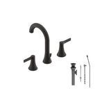 Ultra Faucets Nita Matte Black Contemporary Widespread Bathroom Sink Faucet 8 in.