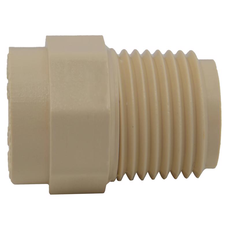 Charlotte Pipe FlowGuard Schedule 40 1/2 in. Socket X 1/2 in. D MNPT CPVC Adapter 1 pk, Pack of 25