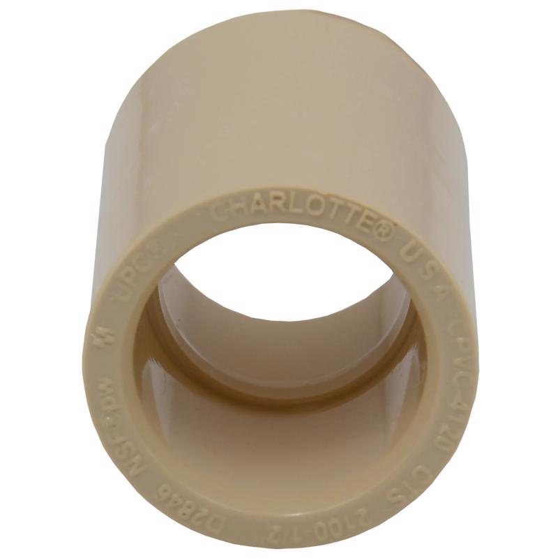 Charlotte Pipe FlowGuard 1/2 in. Socket X 1/2 in. D Socket CPVC Coupling 1 pk, Pack of 25