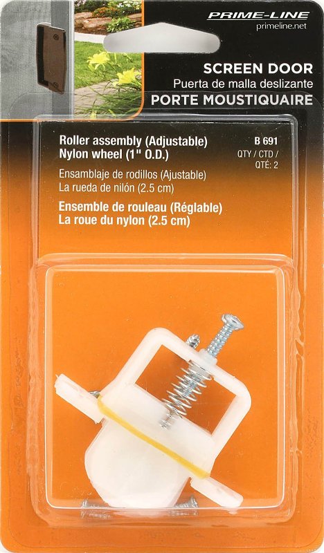 Prime-Line B 691 Adjustable Roller Assembly, 1 in Dia Roller, 1/4 in W Roller, Polyethylene Roller, Concave Roller