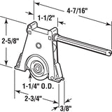 Prime-Line B 715 Adjustable Roller Assembly, 1-1/4 in Dia Roller, 5/16 in W Roller, Polyethylene Roller, Concave Roller