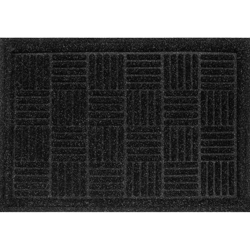 Multy Home MT5001431 Door Mat, 36 in L, 48 in W, Contours Pattern, Polypropylene/Rubber Surface, Charcoal