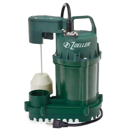 Zoeller 1/3 HP 2520 gph Cast Iron Vertical Float Switch AC Submersible Sump Pump 9 ft