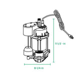 Zoeller 1/2 HP 3600 gph Cast Iron Vertical Float Switch AC Submersible Sump Pump 9 ft