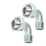 William Harvey Bent Bathcock Coupling Universal 1/2 in. Silver Brass 2 pc