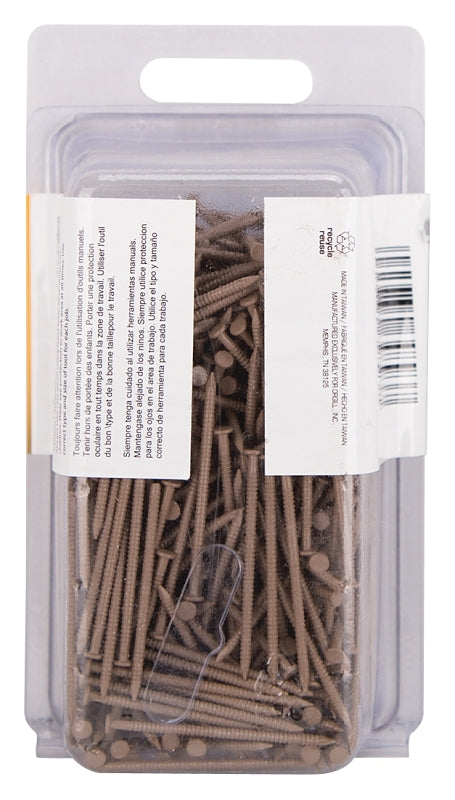 ProSource NTP-171-PS Panel Nail, 15D, 1-5/8 in L, Steel, Painted, Flat Head, Ring Shank, Oak, Pack of 4