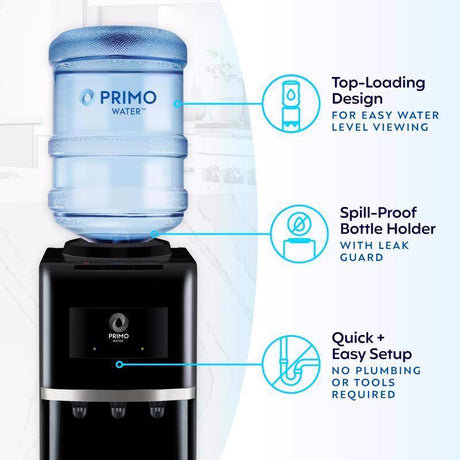 Primo Water Pro 3-5 gal Black Water Dispenser Stainless Steel