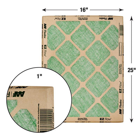 AAF Flanders EZ Flow Nested 16 in. W X 25 in. H X 1 in. Fiberglass 1 MERV Air Filter 1 pk, Pack of 24