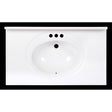 Arstar Standard Cultured Marble Bathroom Sink 37 in. W X 22 in. D White