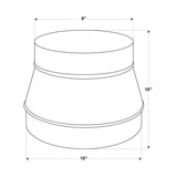 Imperial 10 in. D X 8 in. D Galvanized Steel Furnace Reducer and Increaser