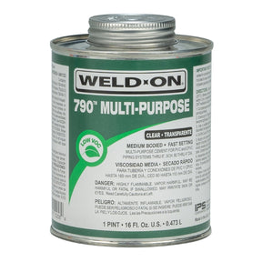 Weld-On 790 Clear Multi-Purpose Solvent Cement For CPVC/PVC 16 fl. oz.