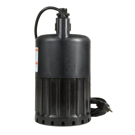 Eco-Flo SUP Series SUP80 Submersible Utility Pump, 3.3 A, 115 V, 1/2 hp, 1-1/4 in Outlet, 3180 gph, Thermoplastic