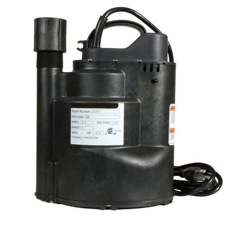 Eco-Flo SUP57 Submersible Utility Pump, 2.3 A, 115 V, 1/4 hp, 1-1/4 in Outlet, 1800 gph, Thermoplastic