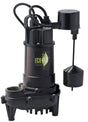 Eco-Flo ECD50V Cast Iron Sump Pump, 8 A, 115 V, 1/2 hp, 1-1/2 in Outlet, 4400 gph, Thermoplastic Impeller