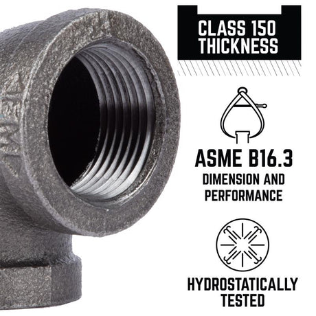 STZ Industries 1 in. FIP each X 1 in. D FIP Black Malleable Iron 90 Degree Elbow, Pack of 5