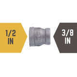 STZ Industries 1/2 in. FIP each X 3/8 in. D FIP Black Malleable Iron Reducing Coupling